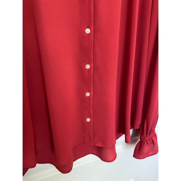 LOFT Red Lightweight Red Maroon Blouse Women's Size XL - Picture 6 of 6